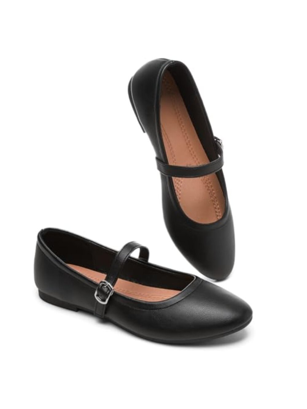 Women's Ballet Flats Mary Janes with Memory Foam Insole and Strap